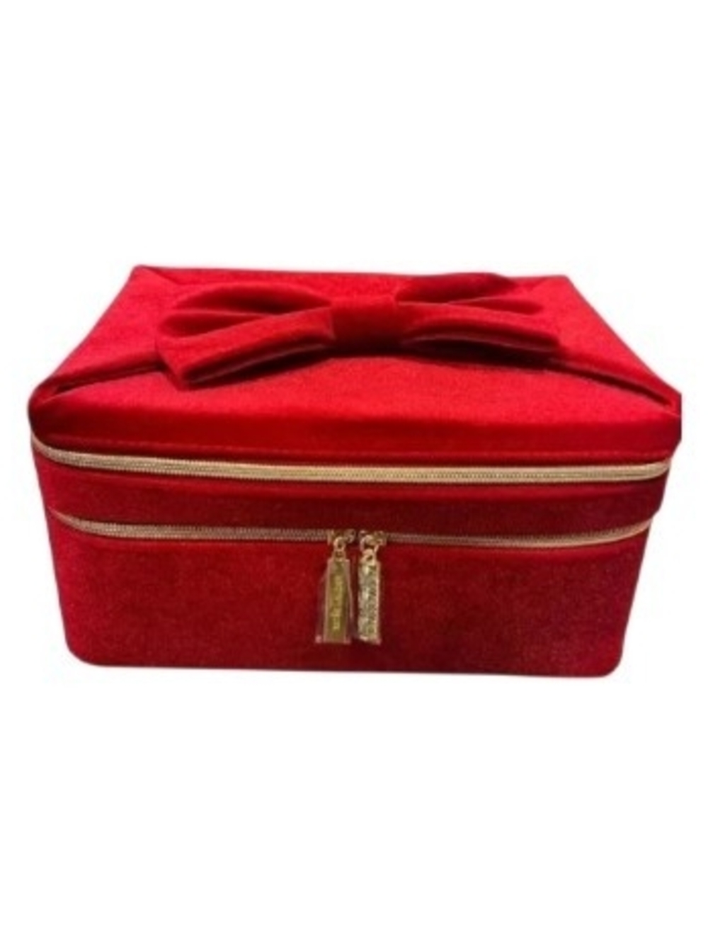 Estee Lauder Velvet Cosmetic Bag. Color Red. Size OS.